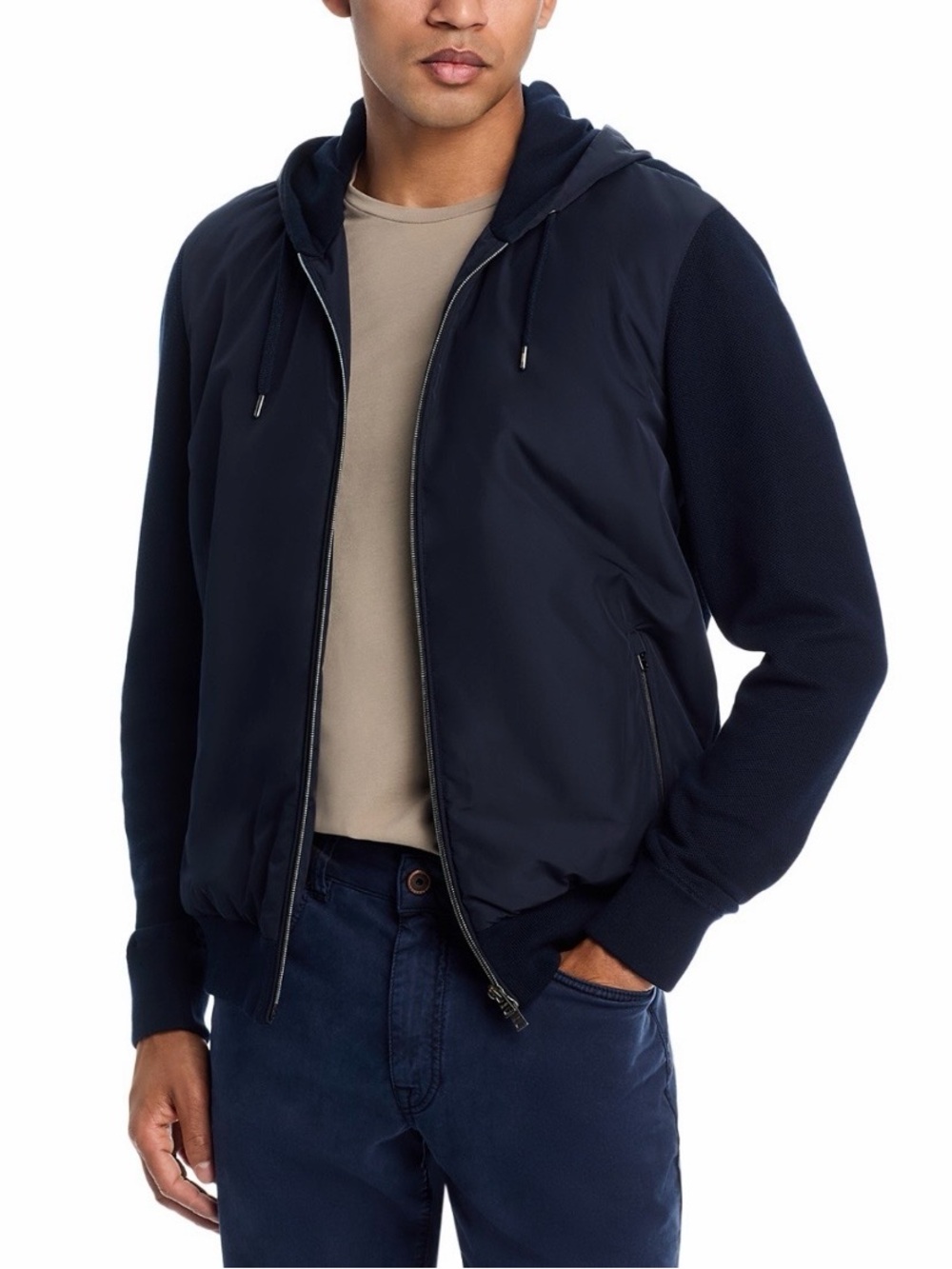 NWT HERNO Front Zip Hooded Sweatshirt
